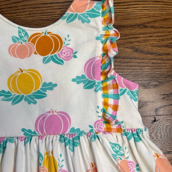 Eleanor Rose Girls Fall Rory Pumpkin Print Sleeveless Top w/ Ruffled Detail 7-8 - Picture 9 of 12